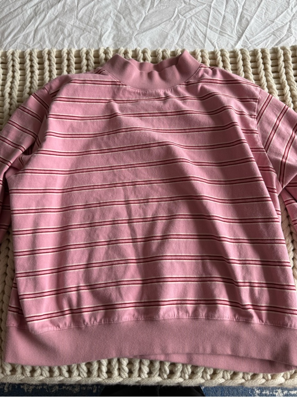 Parke sweetheart stripe mockneck